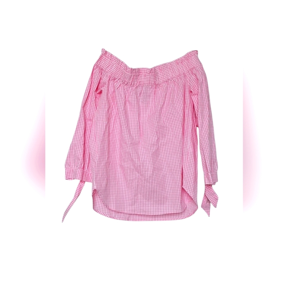 H&M Gingham Off Shoulder Top Dollcore Coquette Kawaii Cotton NEW Womens XS